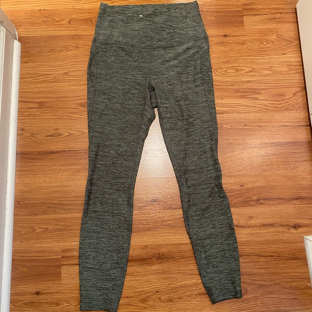 Heathered Green Crossover Leggings